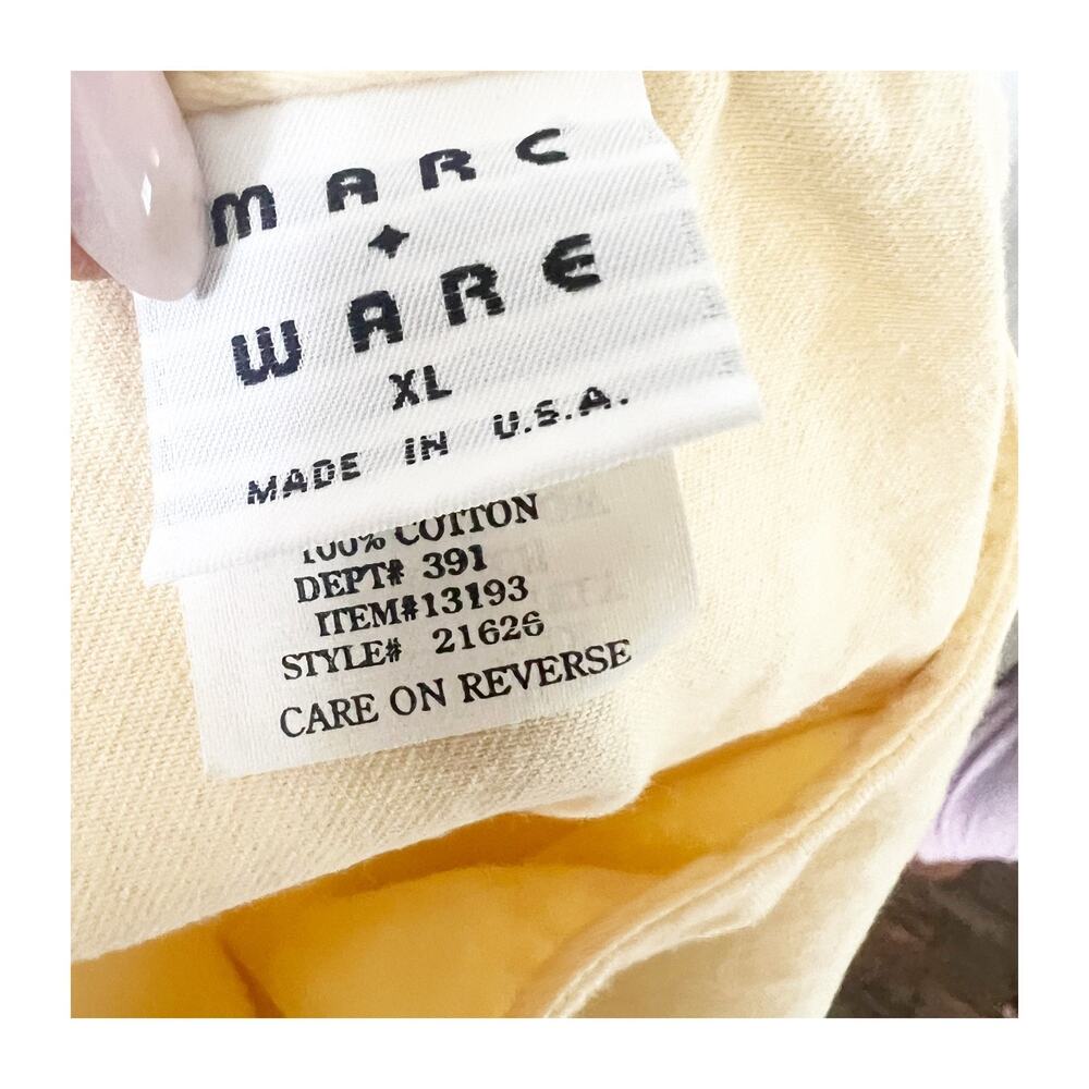 Marc Ware Tunic Top Women's XL Yellow Lagenlook Long Sleeve Pullover Cottagecore - Picture 10 of 10